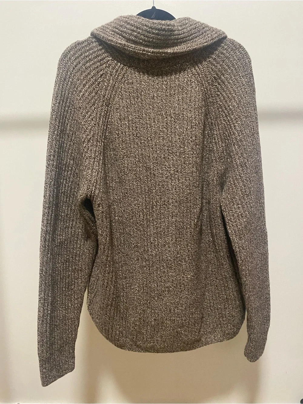 Rugged merino wool-blend cardigan sweater